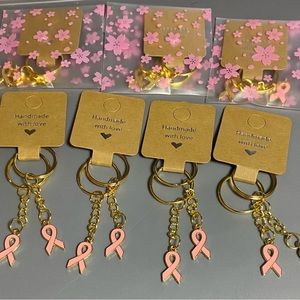NWT 4 sets of Handmade Breast Cancer Awareness Keychain